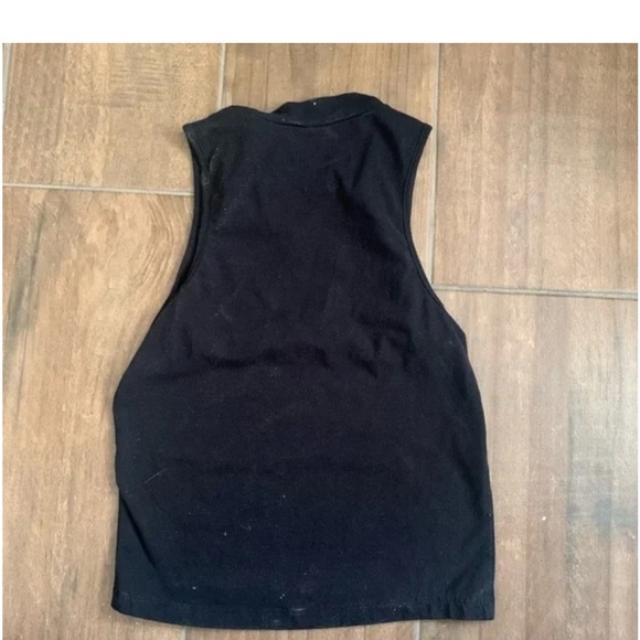 Full Tilt Black Crop Muscle Tee - Picture 2 of 3